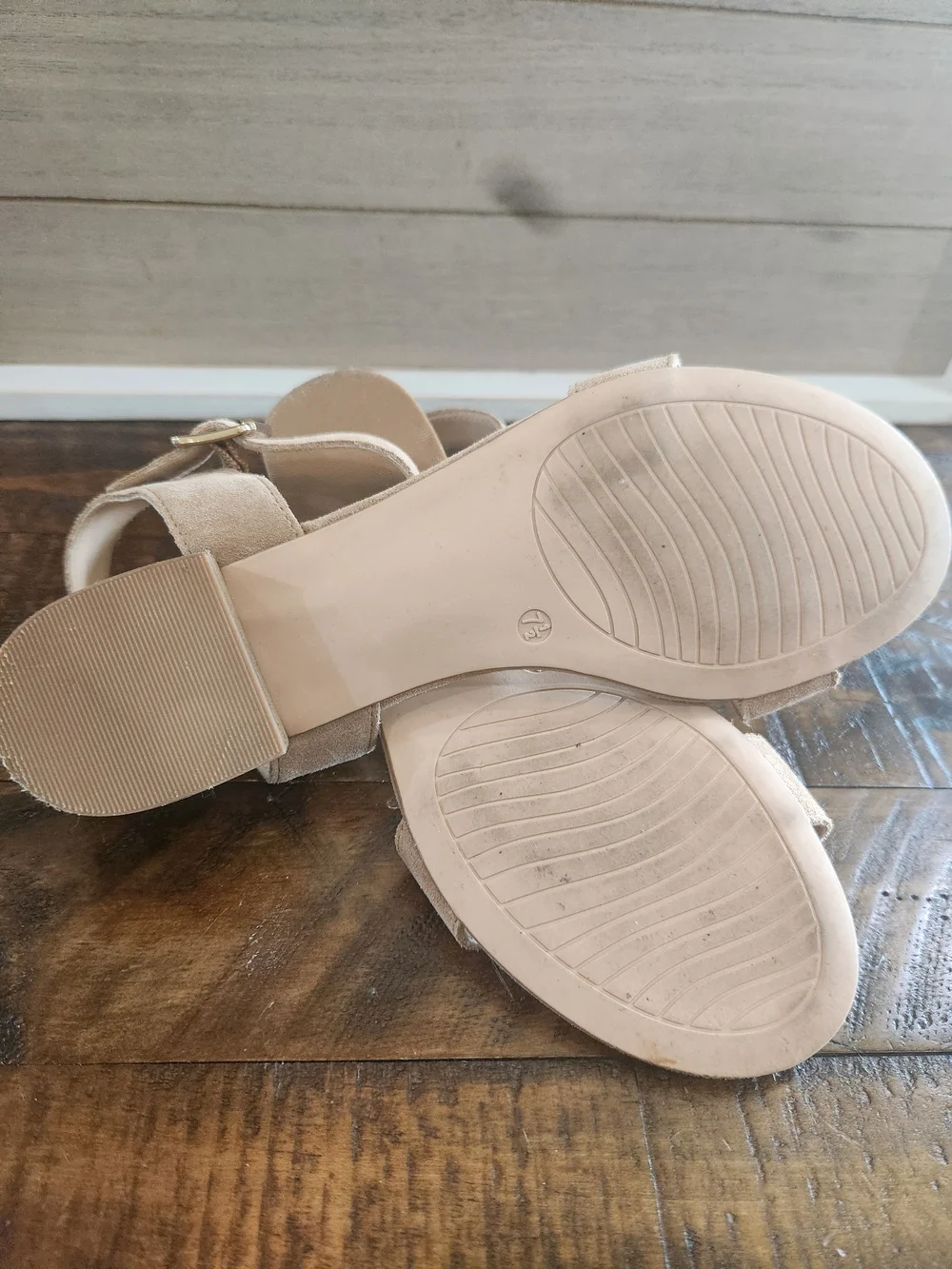 MICHAEL Michael Shannon Tan Suede Ankle-Strap Sandals
